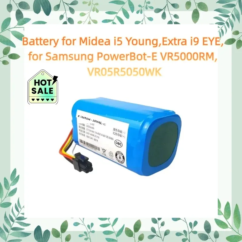 

14.4V Robot Vacuum Cleaner Battery for Midea i5 Young Extra i9 EYE, for Samsung PowerBot-E VR5000RM, VR05R5050WK