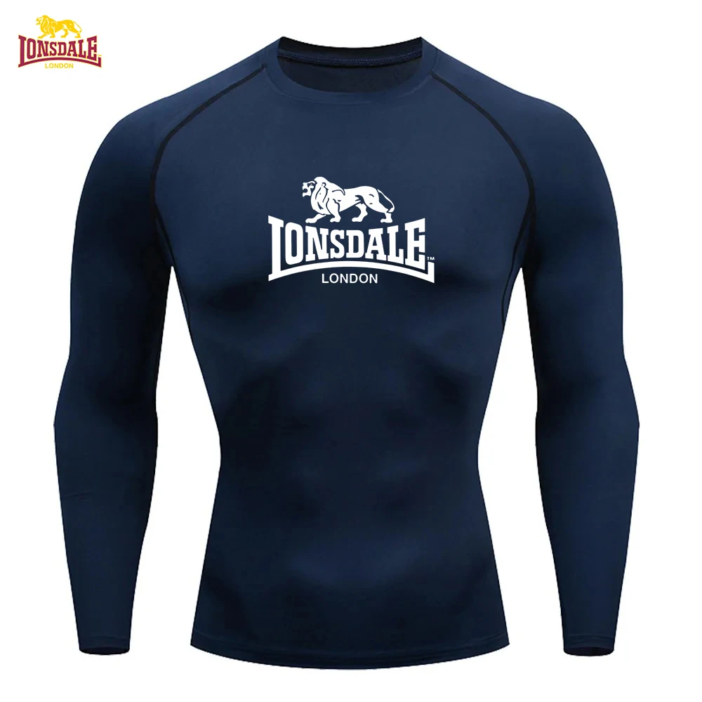 

Camiseta deportiva LONSDALE para hombre, Camiseta deportiva de manga larga de secado rápido, Top para gimnasio, Fitness, camiset