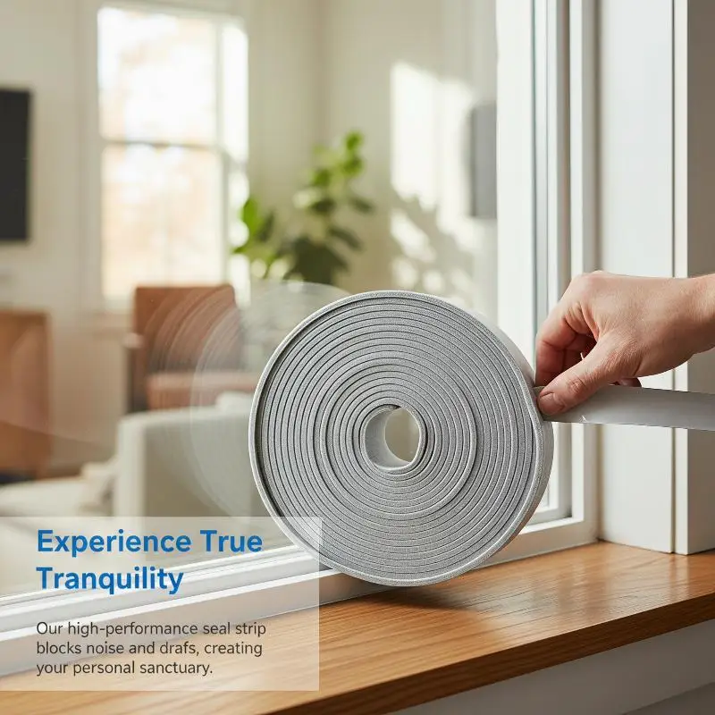 PU Sponge Foam Seal Strip Cold Resistant Anti Collision Soundproof Weather Stripping for Winter House Door Insulation