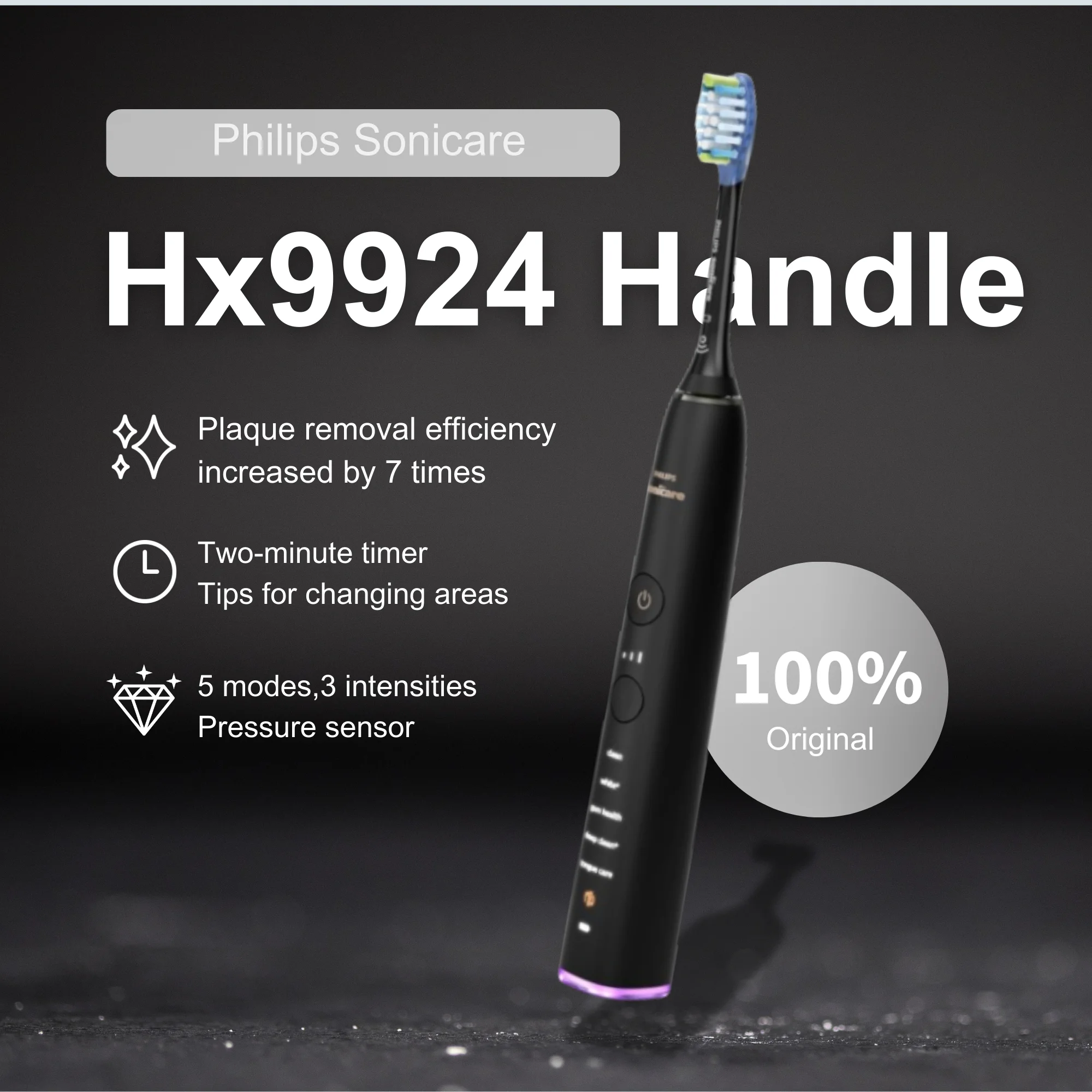 فرشاة أسنان كهربائية من سلسلة Philips Sonicare 9500 HX993، بدون عبوة أصلية، رأس فرشاة C3 #1