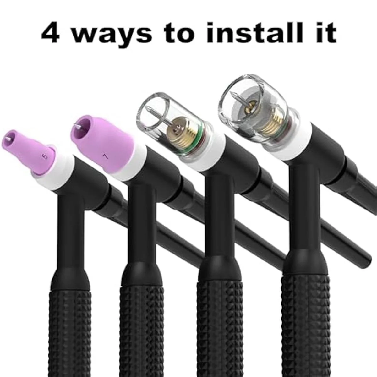 

A002 123Pcs TIG Welding Torch Kit-Nozzle,Collets,Stubby Gas Lens 12 Heatproof Glass Cup, Consumables for -17/18/26