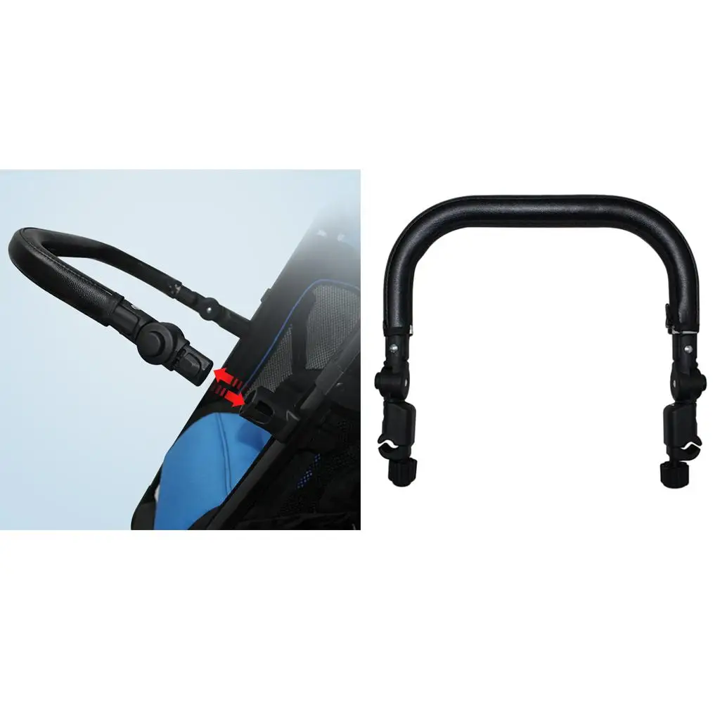 

PU Leather Handle Handlebar Adjustable Armrest for Baby Stroller