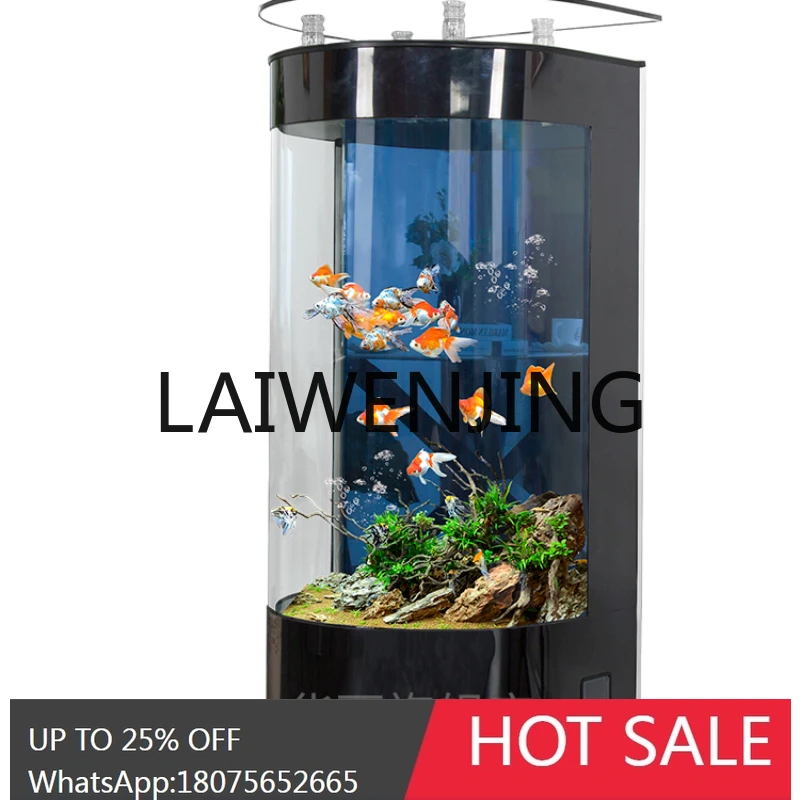 Semicircle Fish Tank Living Room Home Small Cylindrical Floor-Free Replacement Aquarium