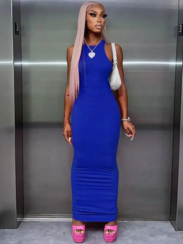 مضلع مثير Y2K ملابس بلا أكمام Bodycon فساتين ماكسي للنساء نادي حفلة عيد ميلاد الشارع الشهير ملابس أنيقة الوردي 9ZYM