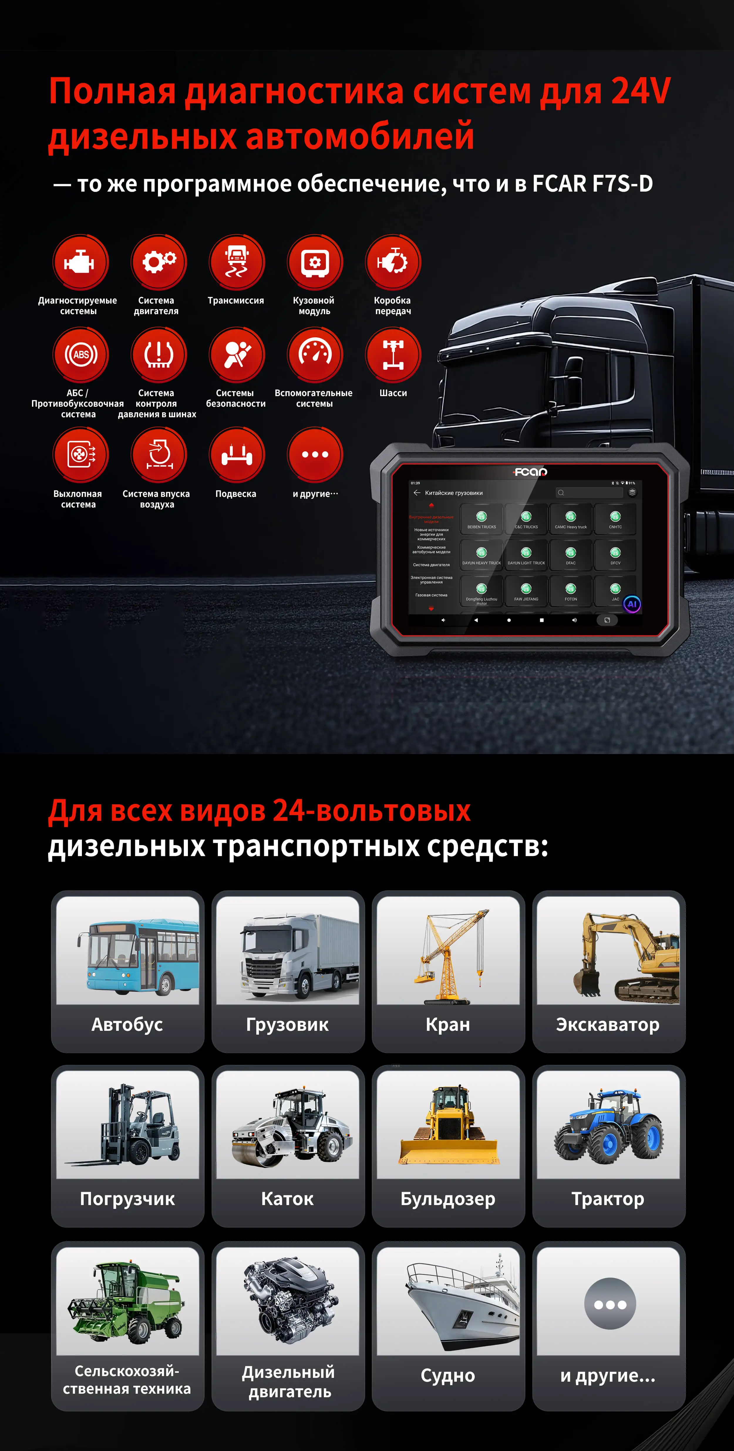 FCAR E91-D F7S-D Mini Diagnostic Tool Diesel Heavy Truck Bus Machinery Diagnostic Scanner Garage Equipment Diagnostic Scan Tool view 6