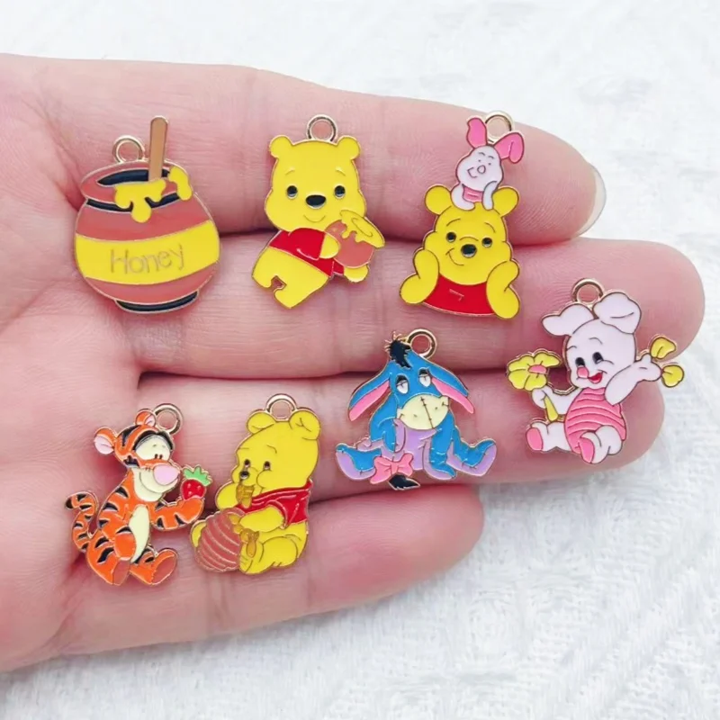 

10pcs Cartoon Charm for Jewelry Making Enamel Necklace Earring Bracelet Pendant Keychain Diy Accessories Alloy Metal Gold Plated