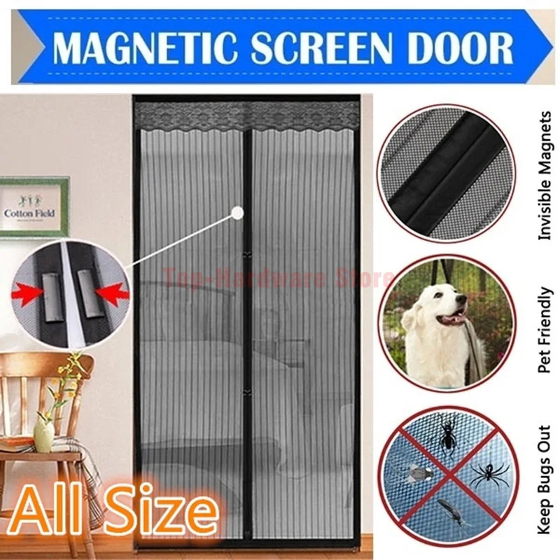 Summer Anti Mosquito Insect Fly Bug Curtains Net Door Screen Kitchen Curtains Ployester Fiber Curtains Mesh Screen Magnets