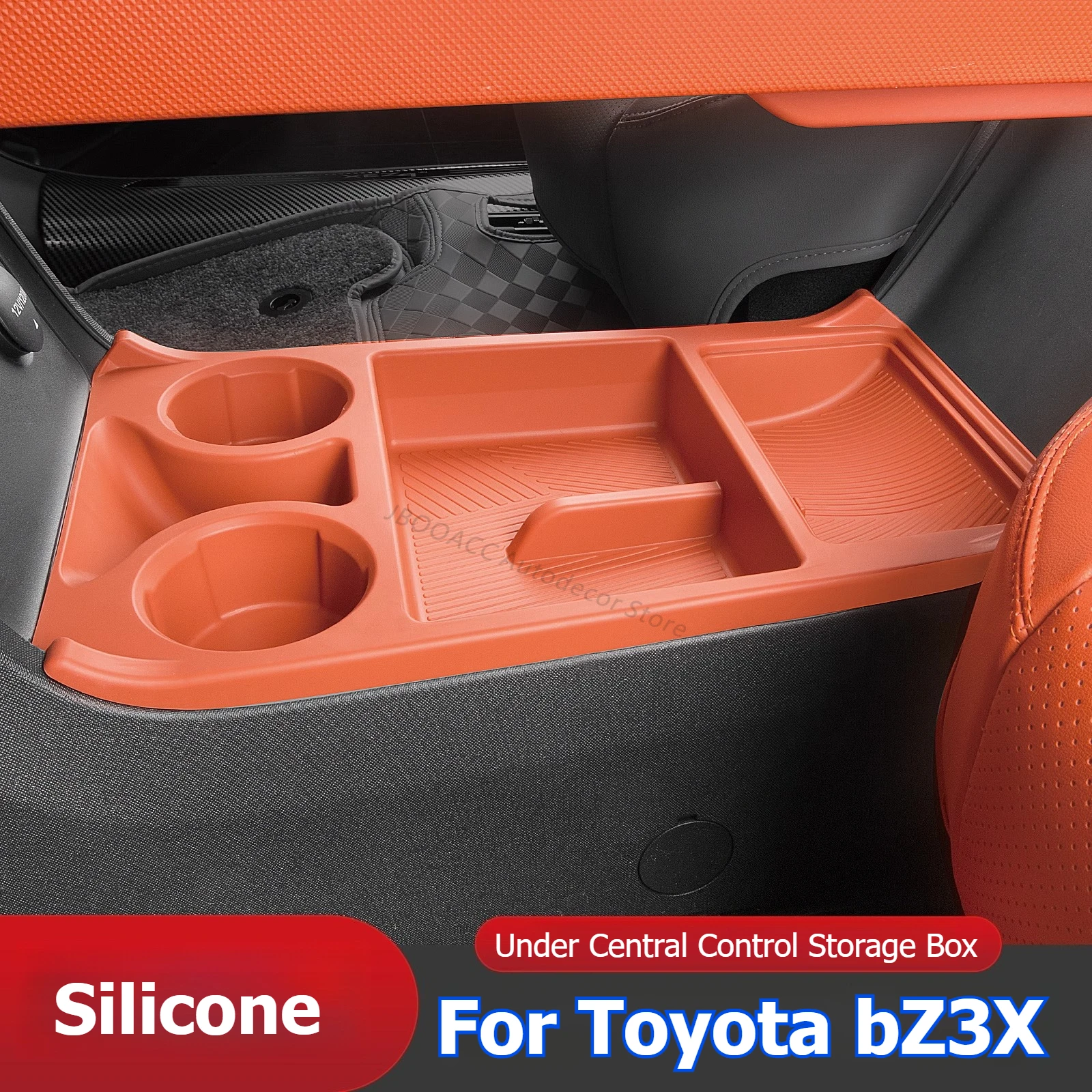 

Для Toyota BZ3X автомобильный ящик для хранения под центральным управлением TPE водонепроницаемый консольный органайзер лоток противоскользящий укладка уборка автомобильный гаджет
