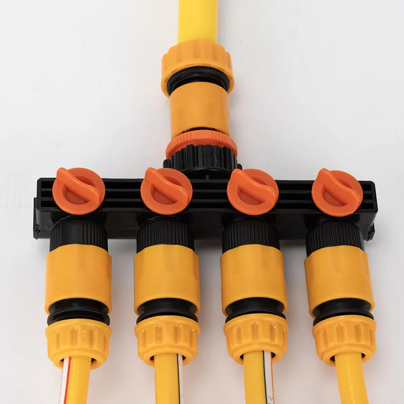 1pcs Garden Watering Connector Distributor Nipple Connector Four-way Hose Splitter Adjustable Switch For Outdoor Faucet Spraying