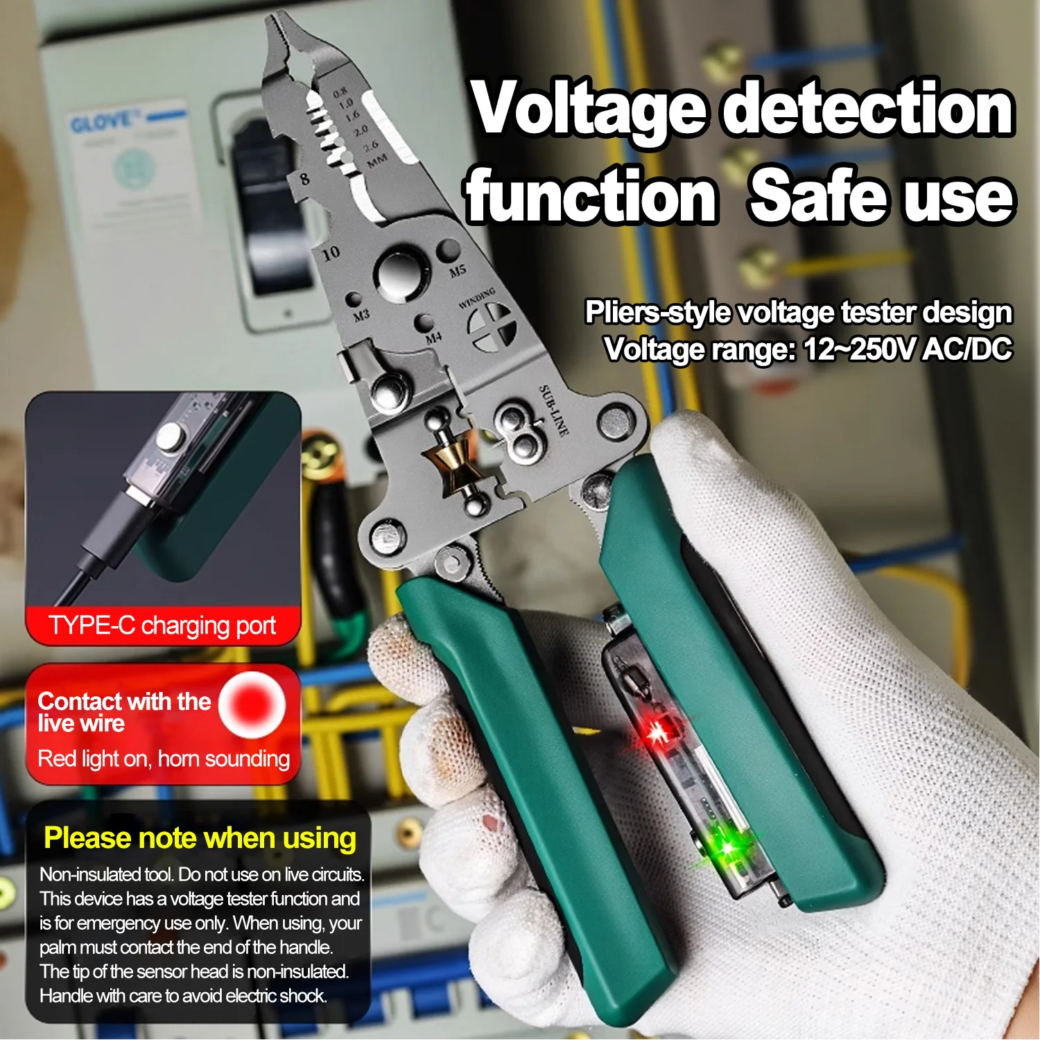 Multi Functional Wire Stripping Pliers, Household Specific Electrical Pliers, Folding and Measuring Wire Stripping Pliers