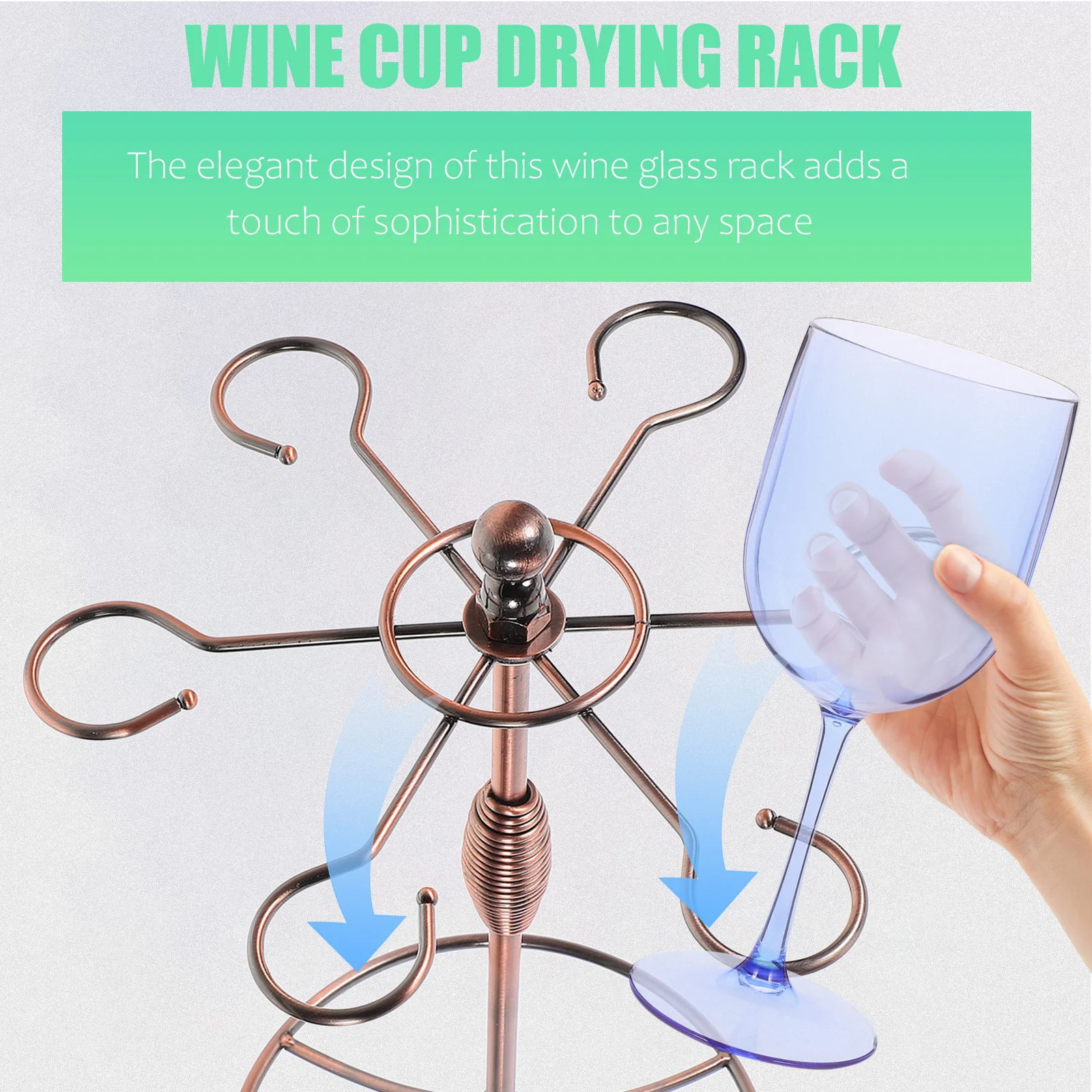 Portacopas de Vino Tinto de Hierro, Organizador de Copas de Vino, Estante para Colgar Copas de Vino Boca Abajo, para Cocina, Bar, Restaurante