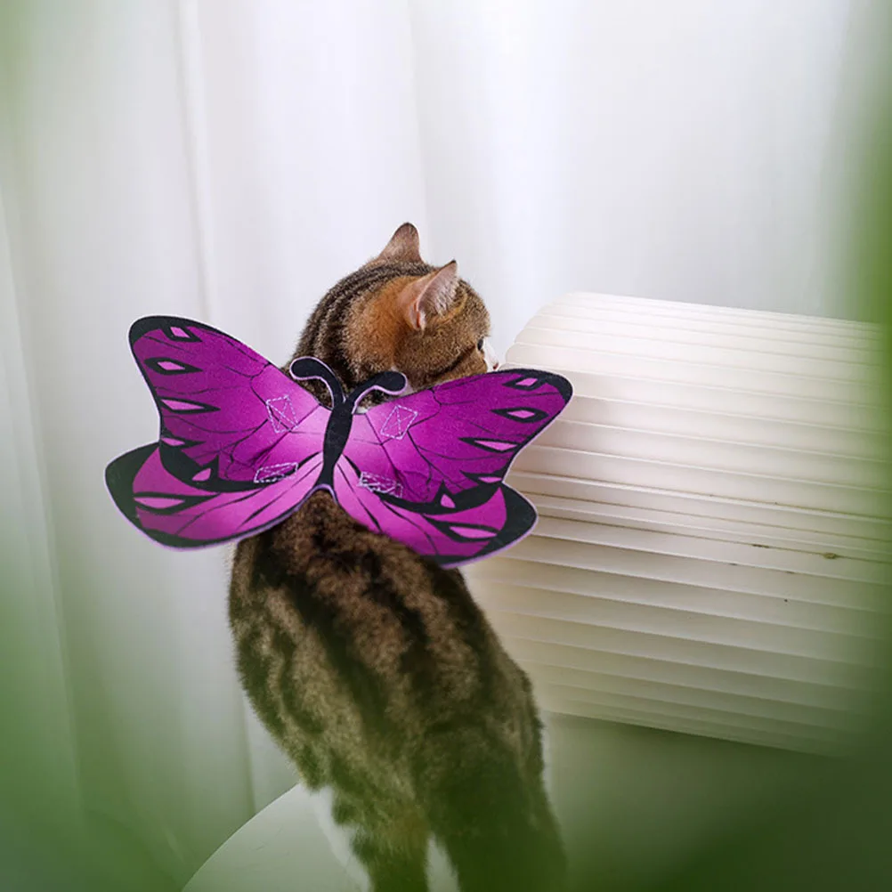 

Cat Apparel Purple Butterflies Wing Design Lovely Pet Costume for Halloween Party Prop Cat Costume