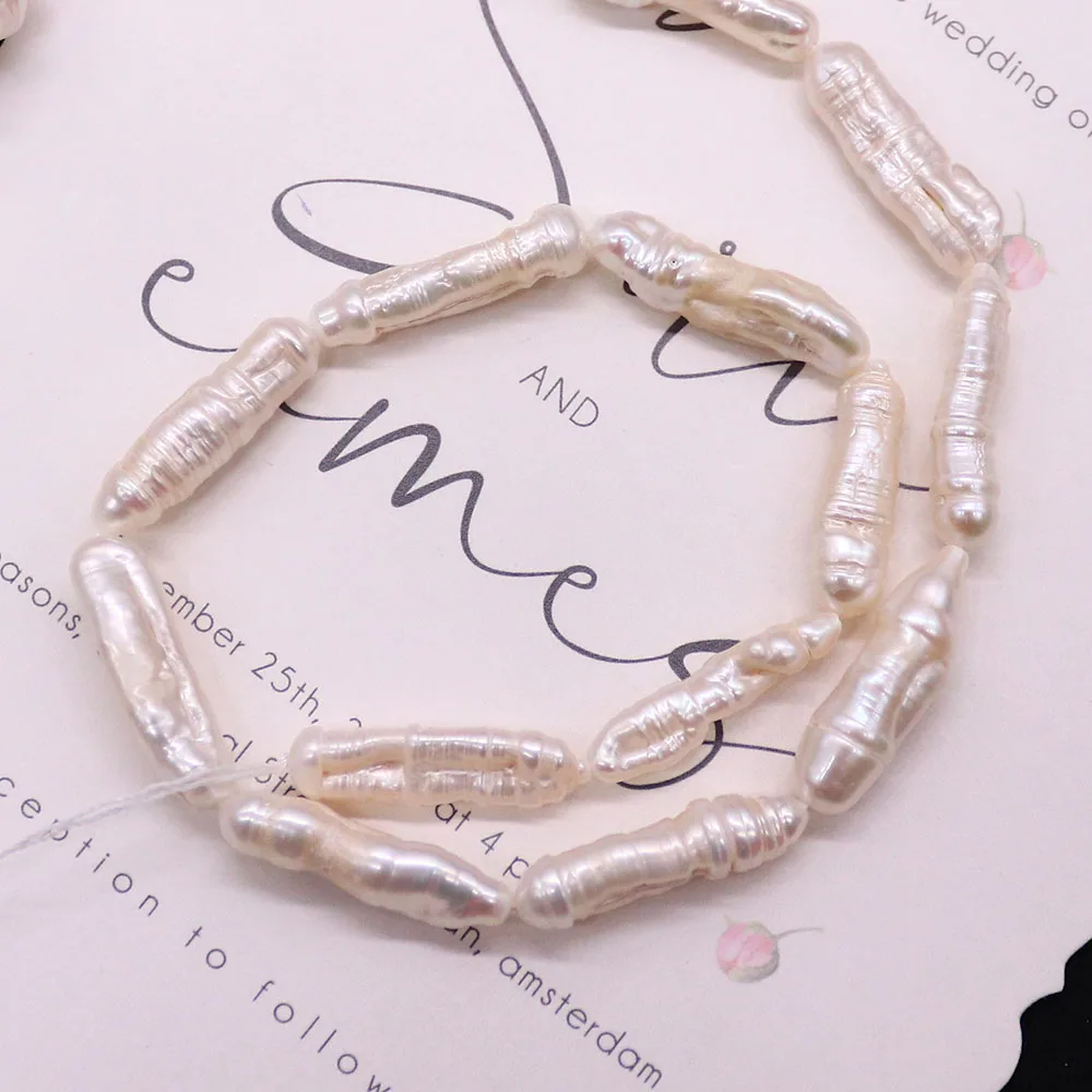 

Уникальные белые натуральные пресноводные барочные бусины в форме гусеницы, неправильной формы, длинные, с прямым отверстием, для создания украшений своими руками