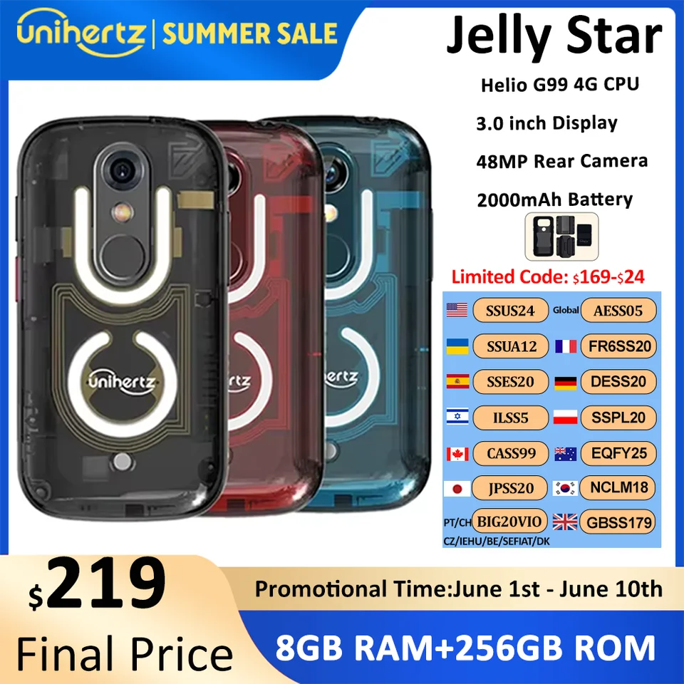 Unihertz Jelly Star Mini Smartphone Android 13 8GB 256GB Led Light
