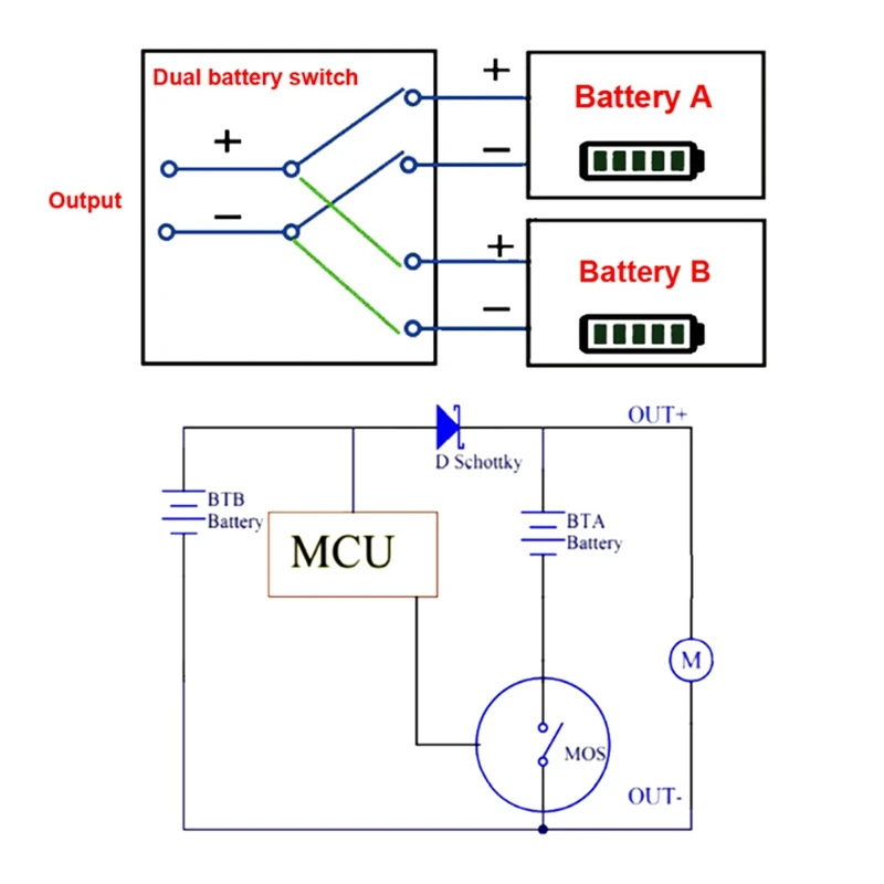 20V-72V 20A Dual Battery Connector For Increase The Capacity By Connecting Two Batteries In Parallel Equalization Module