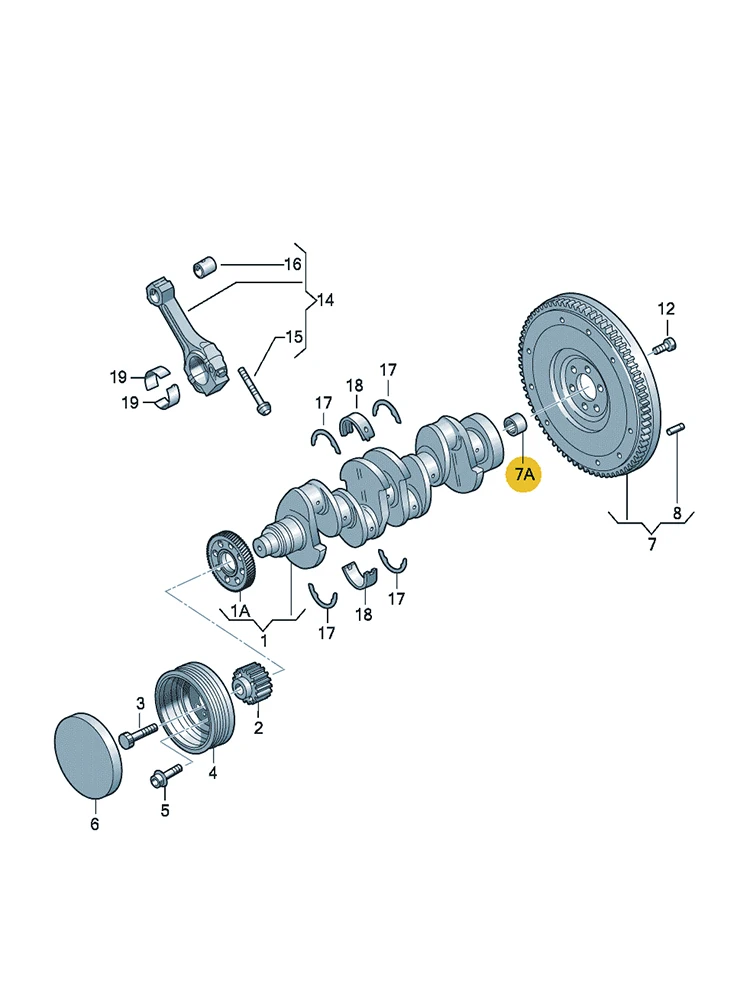 BOICY Clutch Guide Flywheel Roller Needle Bearing for Golf Caddy Beetle Passat CC Jetta Polo Q2 A3 A4 A6 TT Octivia 056105313C