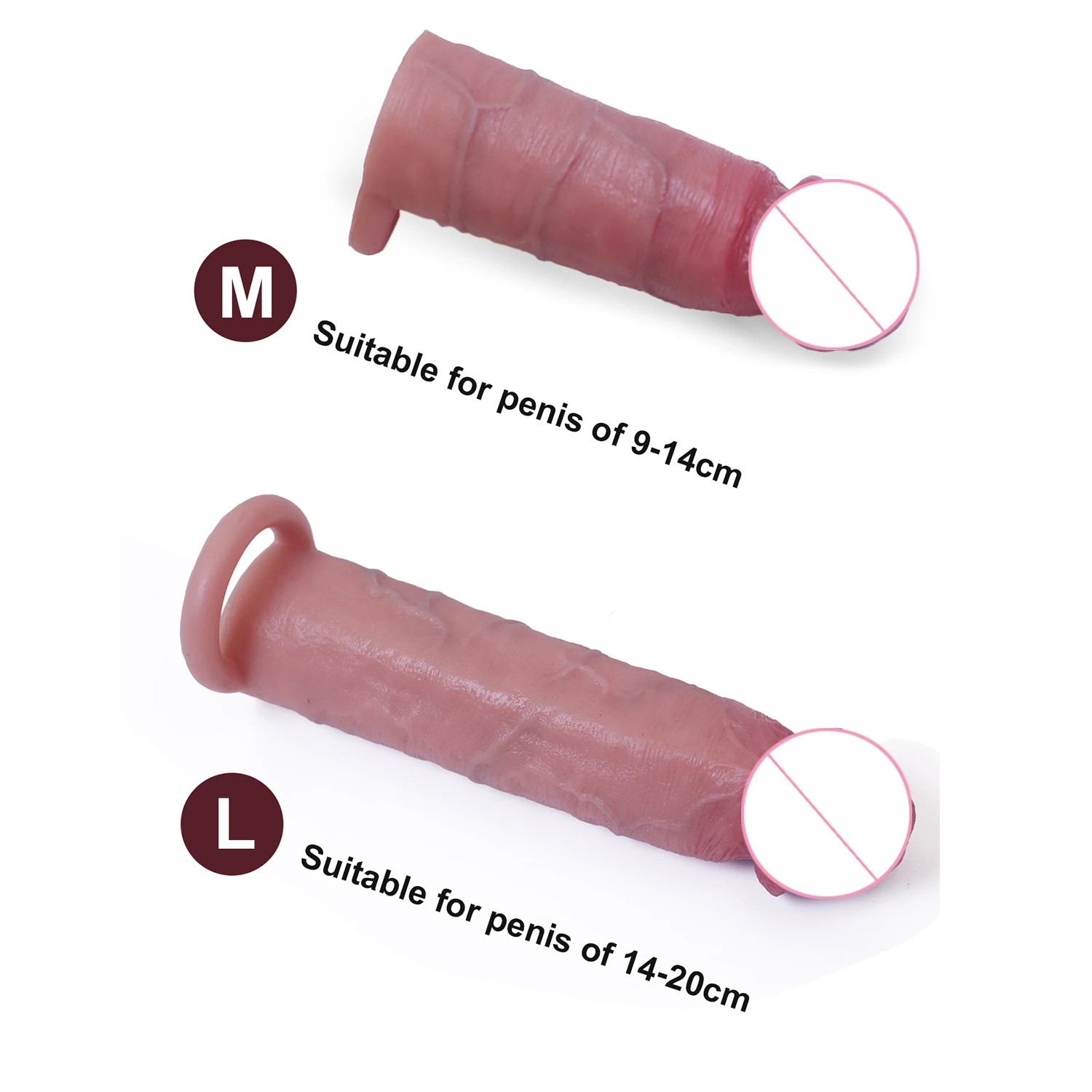 Men Sex Toy Liquid Silicone Skin Feel Penis Sleeve with Cock Ring Realistic Dildo Entender Erotic Sex Product Flexibility