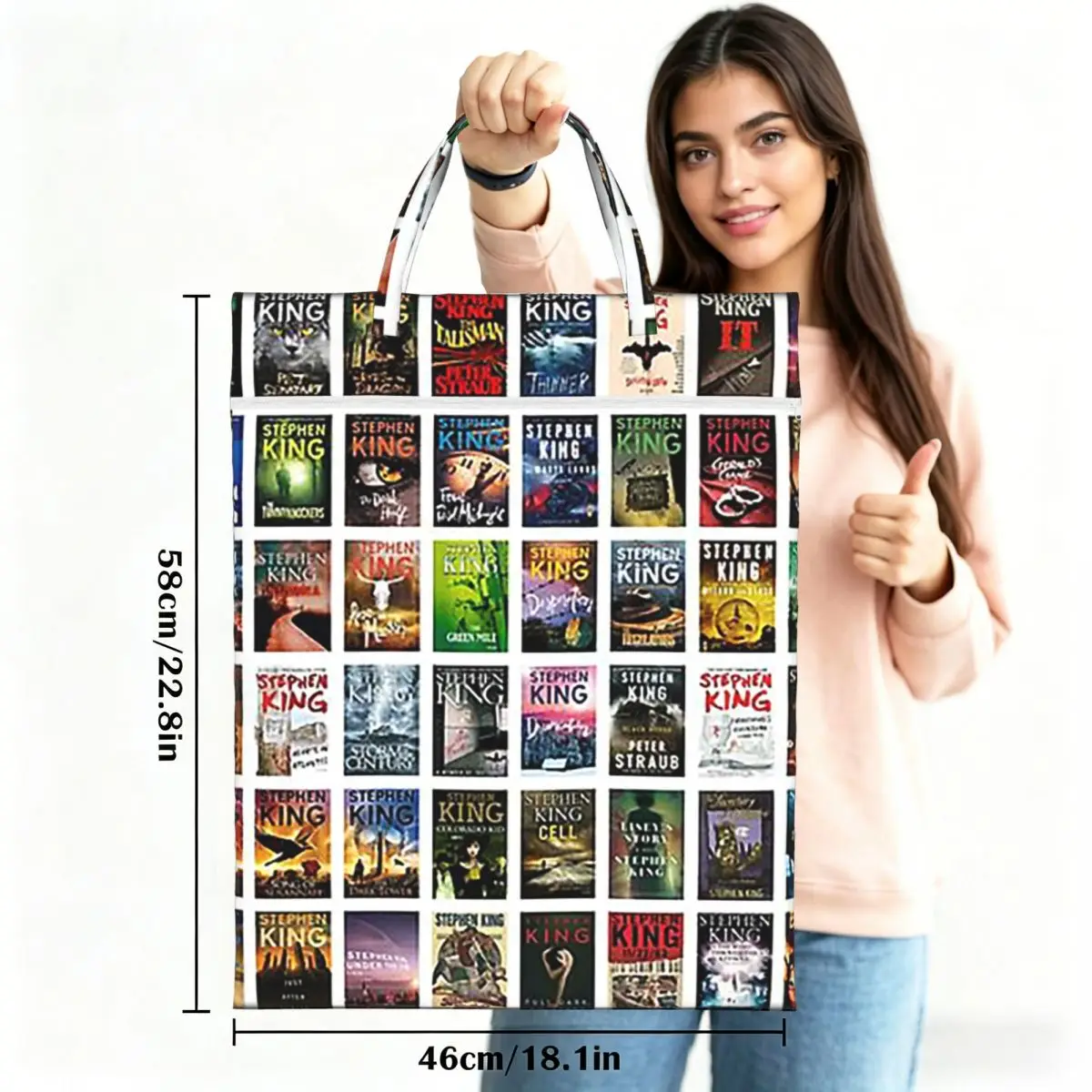 Complete Works Of Stephen King Travel Laundry Bag Waterproof Reusable Dirty Clothes Pouch Gym Yoga Vacation Washing Basket