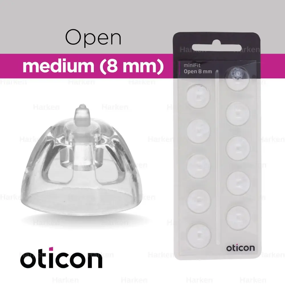 Hearing Aid Domes for Oticon hearing aid Replacements Oticon Minifit Open Domes 8mm/10 mm(Open 6mm/8mm)