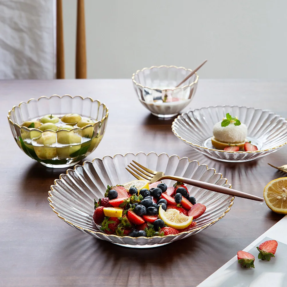 

1Pcs Glass Baking Bowl Multipurpose Steaming Fruit Dessert Pudding Serving Bowl Kitchen Utensils Household Tableware