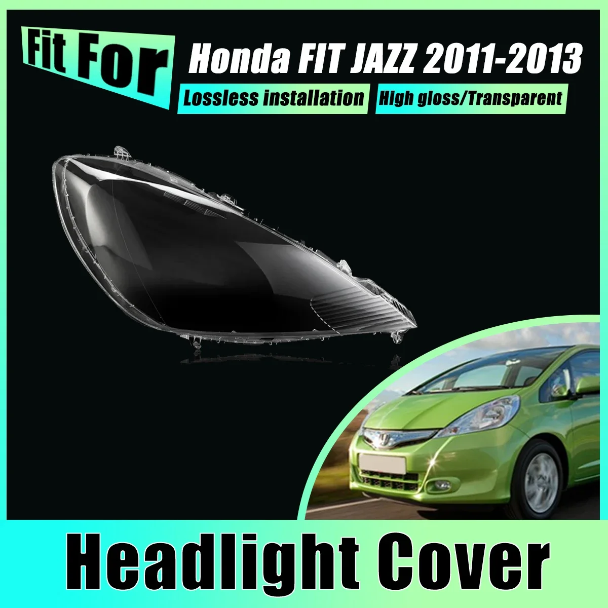 

Pair Headlight Covers For Honda Fit Jazz 2011-2013 Head Light Caps Transparent Front Lens Fog Lampshade Headlamp Car Accessories