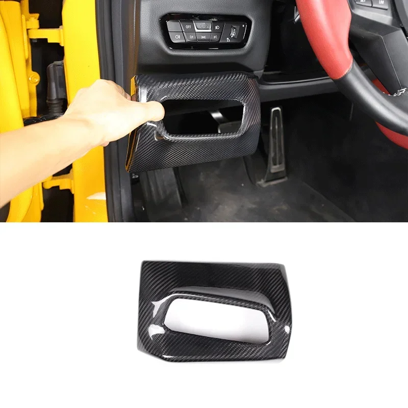For 2019-2022 Toyota GR Supra MK5 A90 True Carbon Fiber Car Styling Car Headlight Switch Button Frame Car Interior Accessories