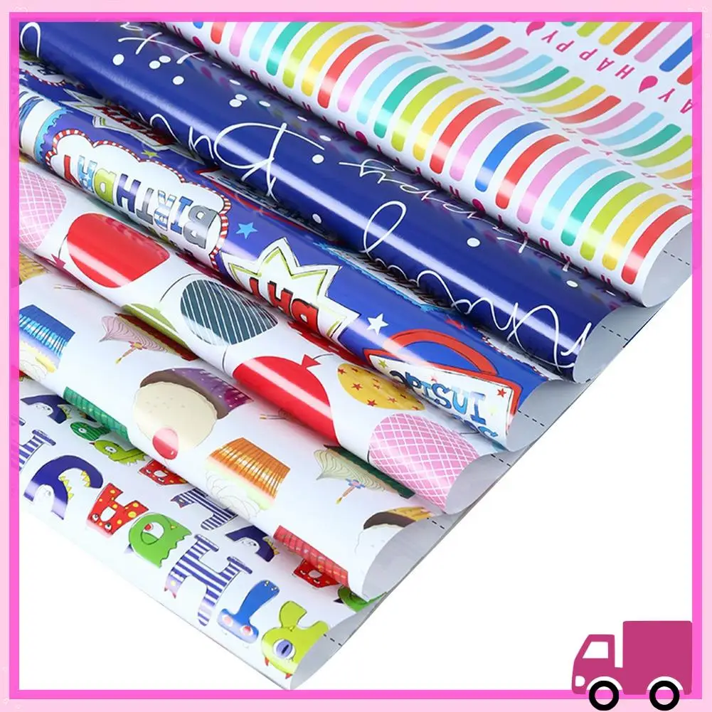 Compact Wrapping Paper Sheets Set Of 6 ,For Birthday Party Wrapping Paper Gift Wrap Papers,Present Gift Wrapping Paper