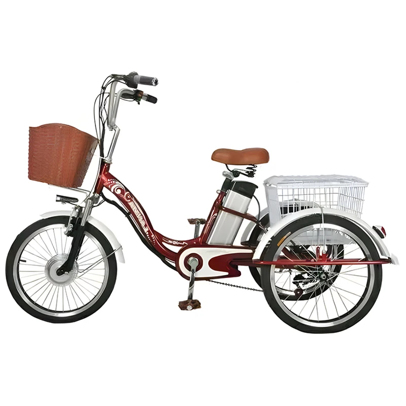 3 Wheel Electric Bike For Adults 48v 350w Family Electric Bicycle Removable Battery With Big Basket Mobility Scooter For Seniros