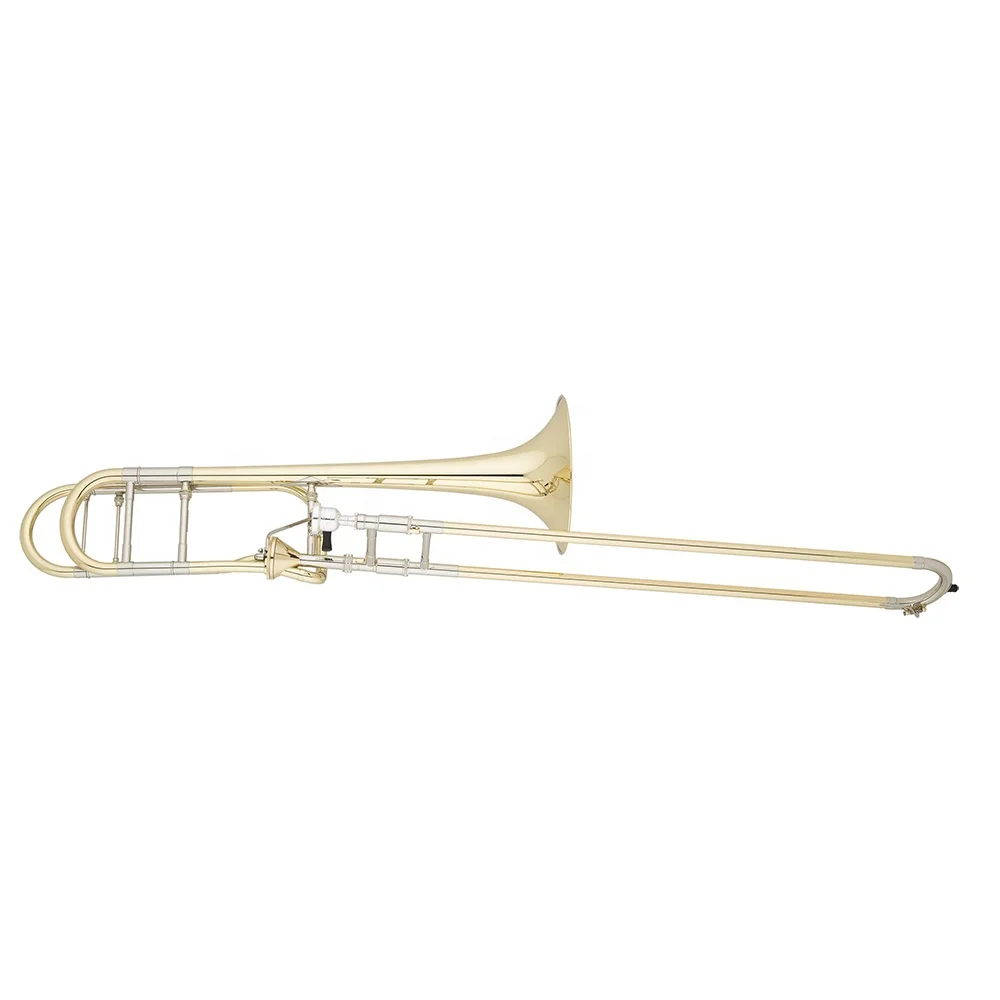 Bb/F Key Trombone Gold Lacquer Brass Wind Musical Instrument OEM Accepted For Music Learner Daily Practice Rehearsal