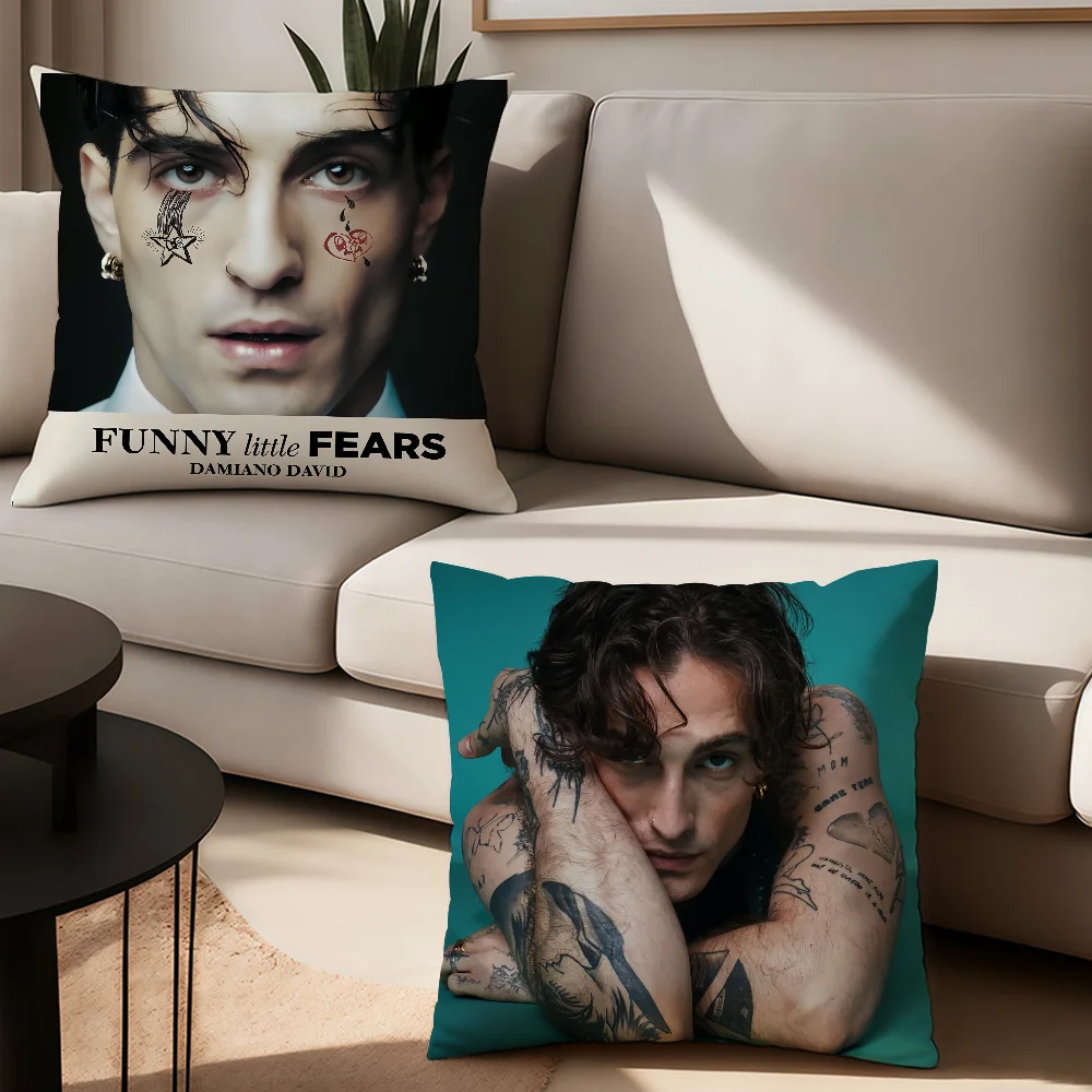 Singer Damiano David Funny Little Fears Pillow Case Office Cushions Suitable For Sofa Car Bedroom Decorative Cushion Cover