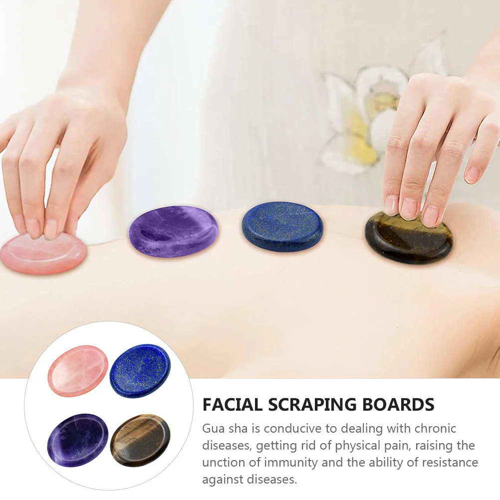 

1 комплект досок Гуа Ша для лица, нефритовые камни для большого пальца, разные цвета, гладкие скребковые пластины, инструменты для спа-массажа, терапия