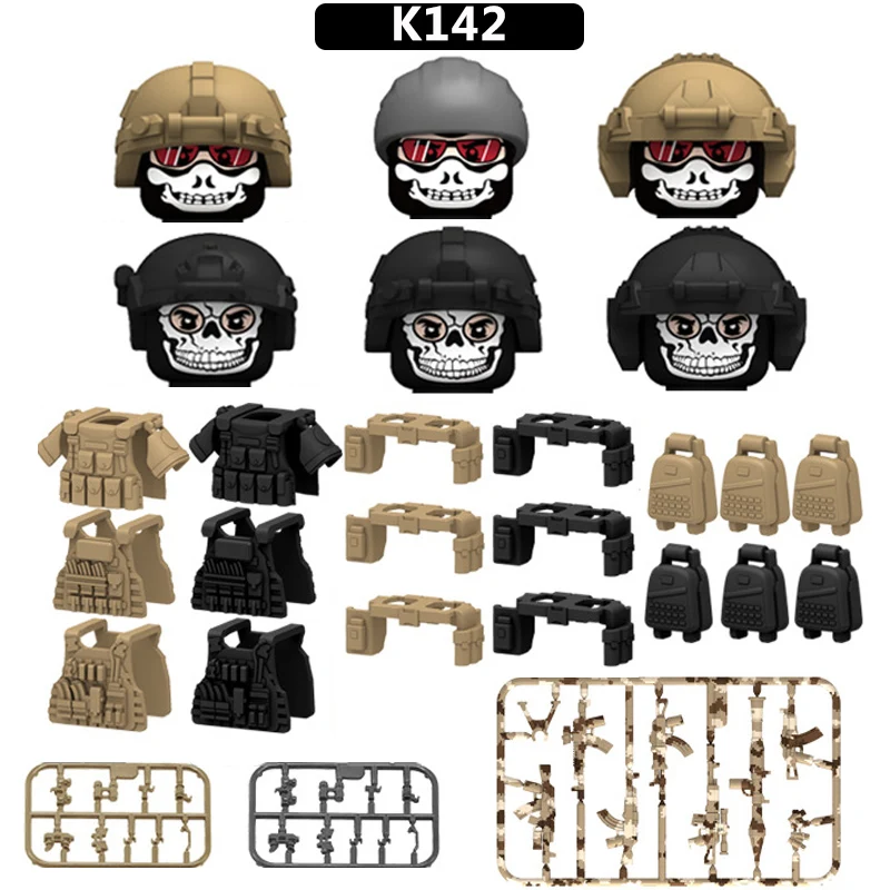 Modern Camouflage forze speciali Building Blocks Army Soldier Figures Ghost Commando arma militare gilet mattoni giocattoli per bambini regalo