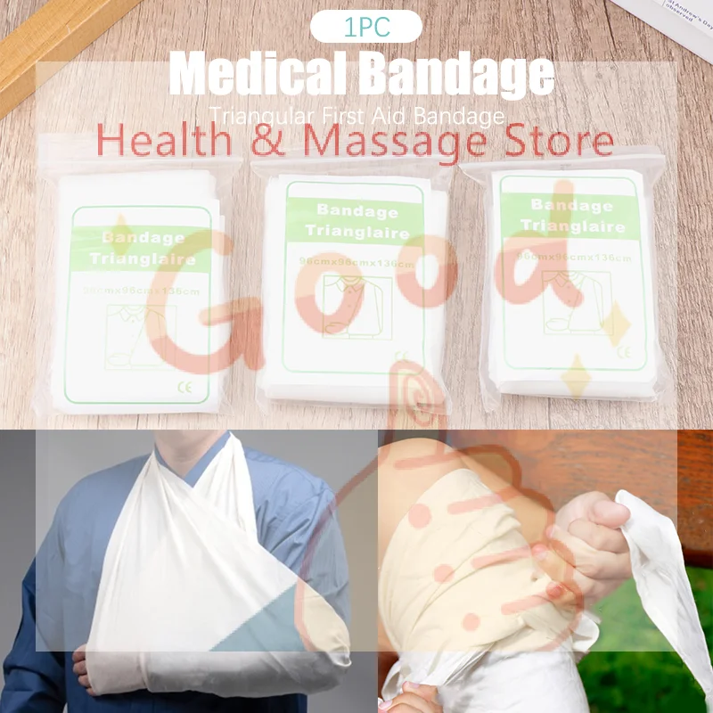 1Bag Medical Triangular Bandag Fracture Fixation Emergency Bandage Non-woven Fabric First Aid Gauze Triangle Bandage 10x6.5cm