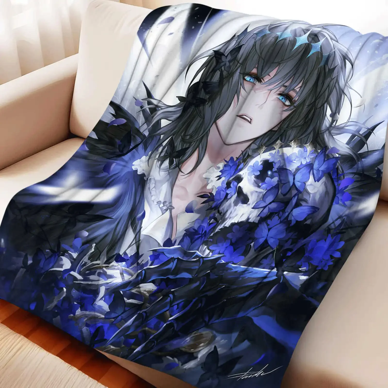 Cartoon Fate/Grand Order Oberon Flannel Blanket Cover Warm Soft Anime Blanket Multifunctional Decor Home Universal Blankets