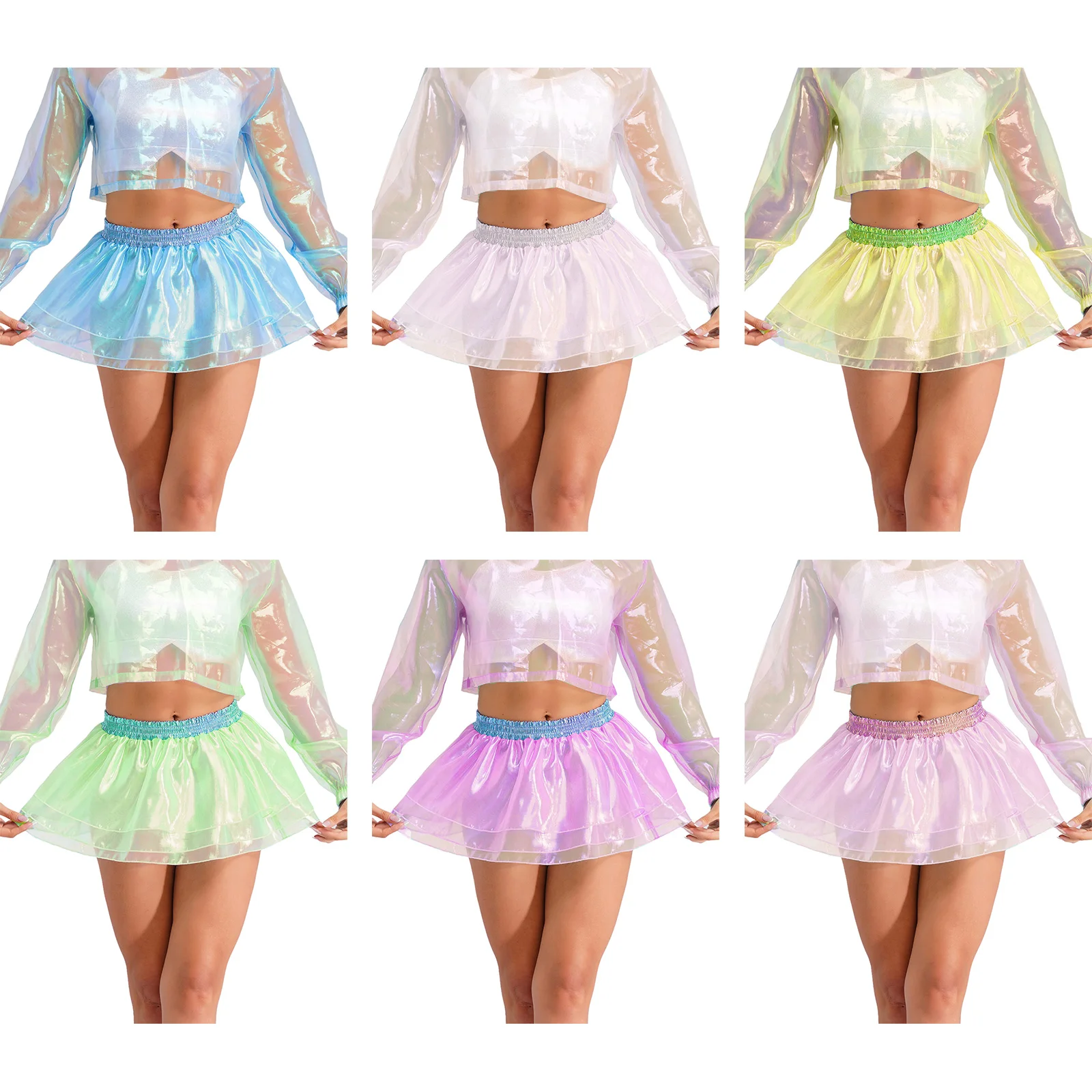 

Женская блестящая металлическая короткая юбка, многоярусная короткая юбка трапециевидной формы, юбка-пачка, праздничная юбка, праздничная юбка, праздничная юбка для ночного клуба