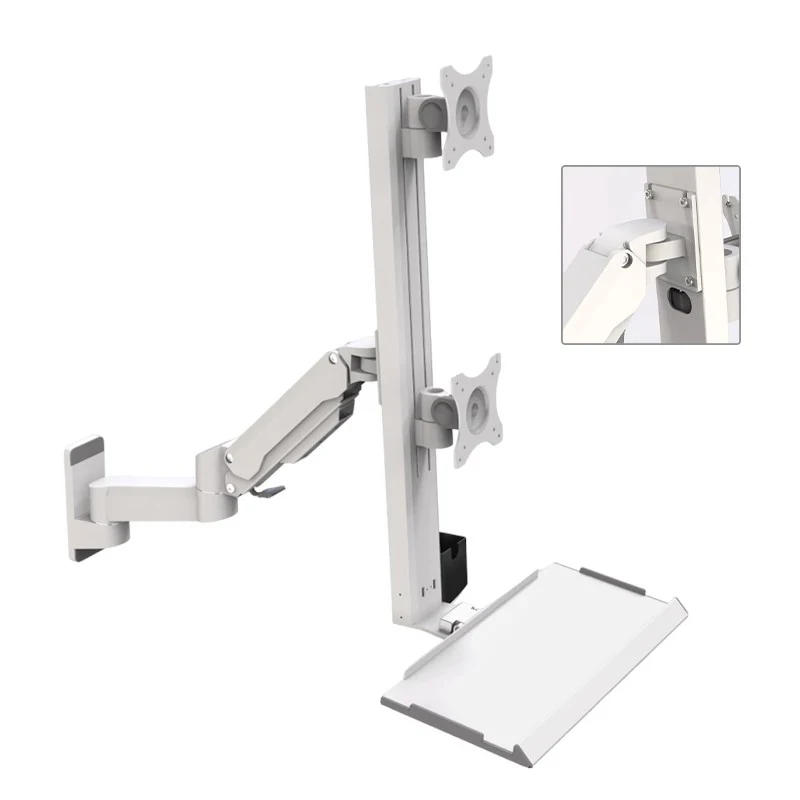 

T8-GA02KB-SPB Dual Arm Mount Gas Spring Arm For 15"-32" Monitors 15kgs Load Bearing VESA 75*75 & 100*100"