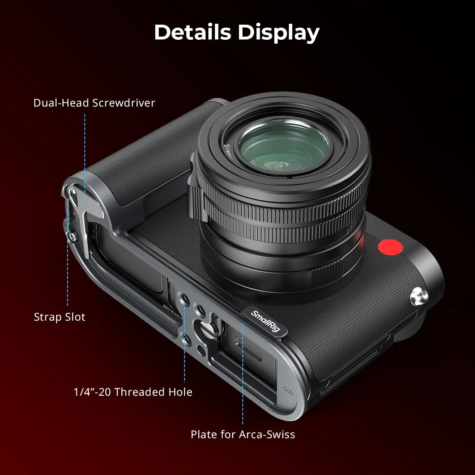 SmallRig L-Shape Handgrip for Leica Q3, Quick Release Plate for Arca,Seamless Fit L-Shape Mount Plate with Grip 4568