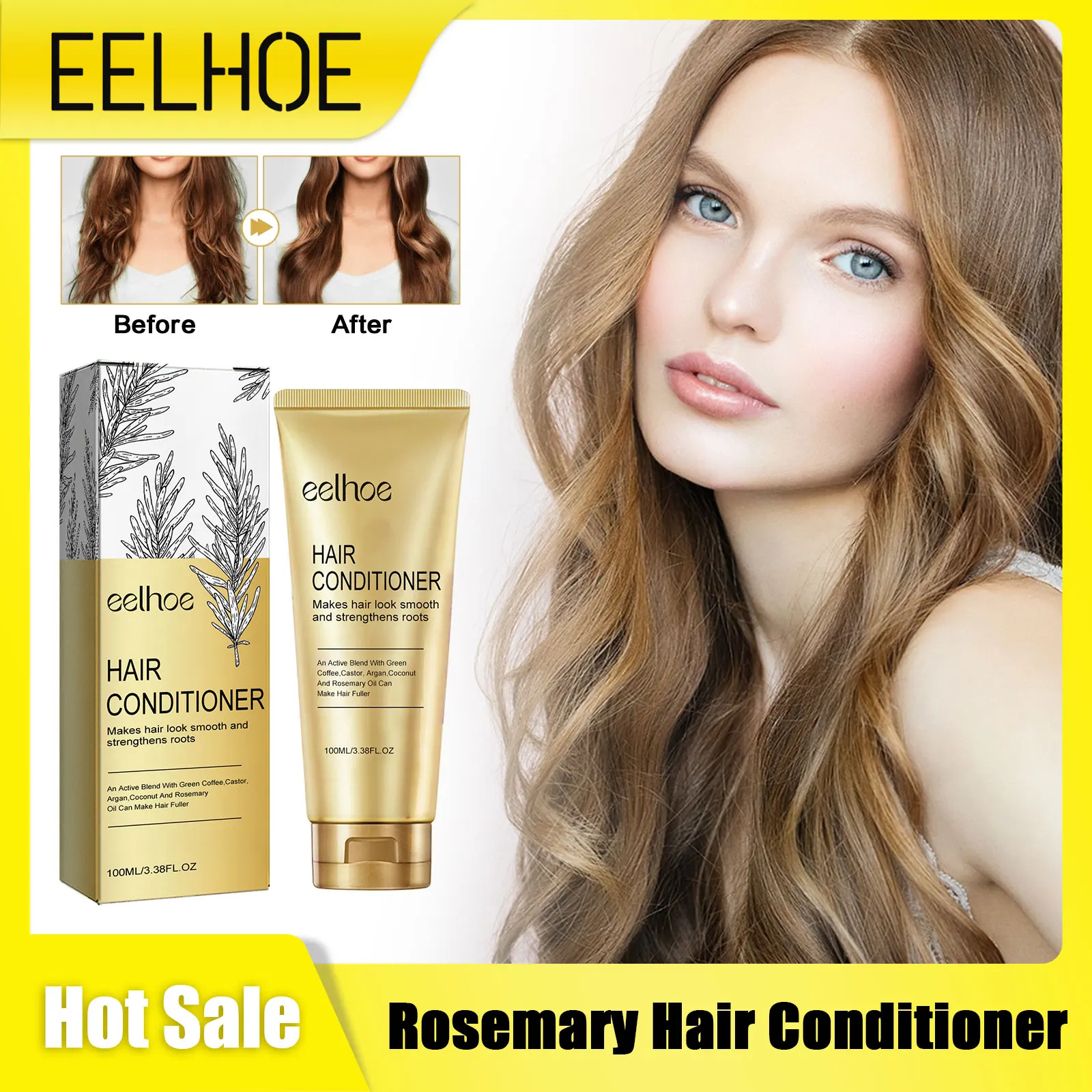 EELHOE Rosemary Hair Conditioners for Damaged Hair Growth Products Regrowth Deep Moisturizing Nourish Smooth Hair Loss Treatment