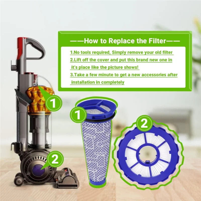 JDZD 메인 롤러 브러시 및 사전 및 사후 HEPA 필터 세트 다이슨 DC50 Dc50i UP15 진공 청소기 교체 부품