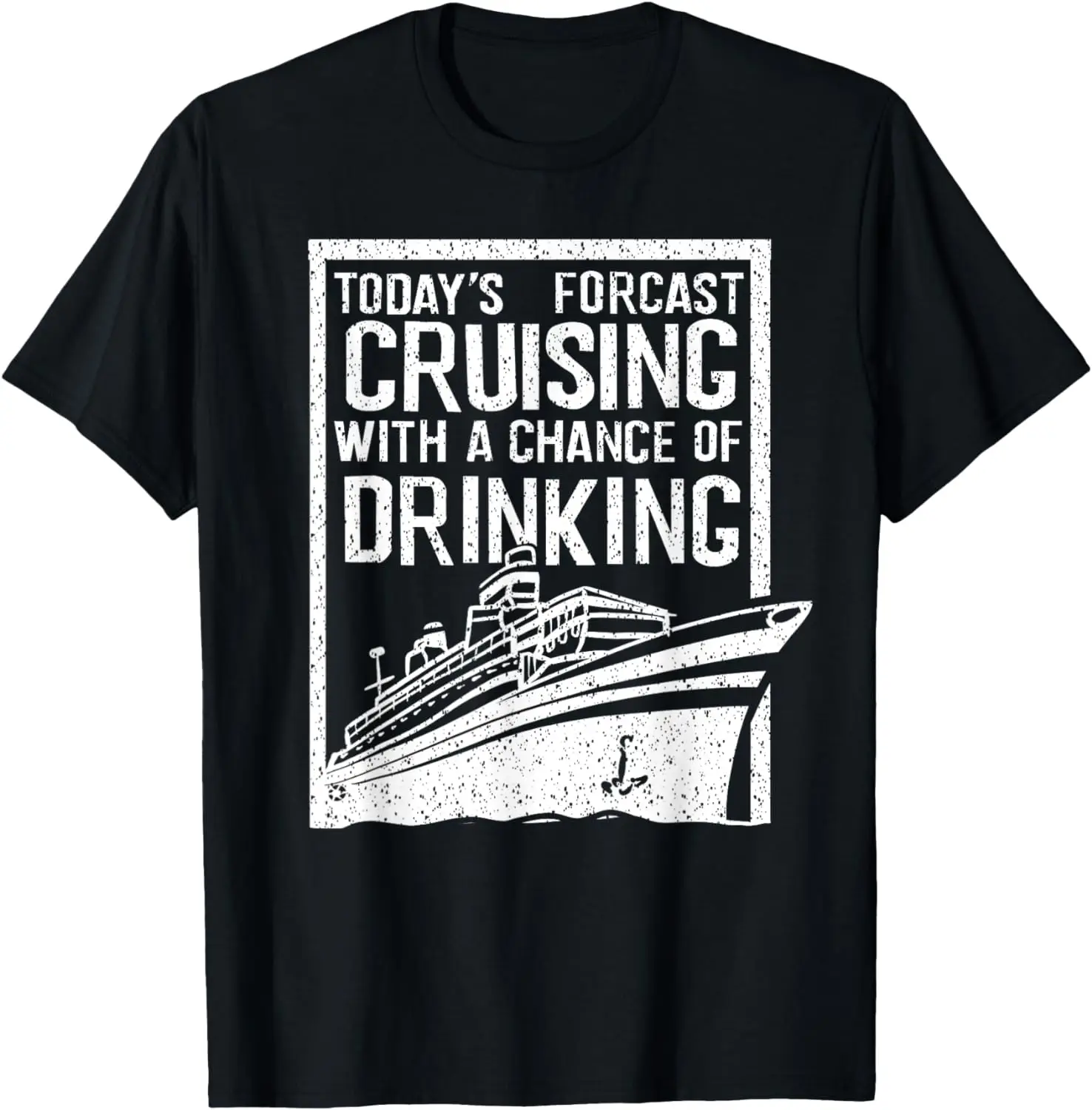 

Cool Forecast Cruising And Drinking | Funny Boat Rider Gift T-Shirt