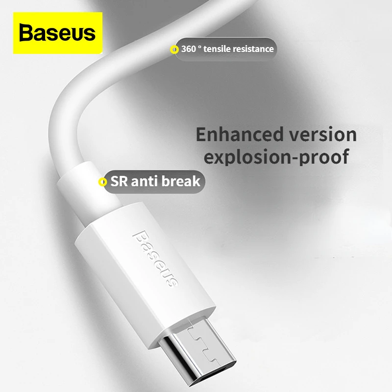 Baseus 2PCS Android Phone Data Cable 480Mbps Transmission for Small Night Light Earphones 2.1A High Current Fast Charging Cable