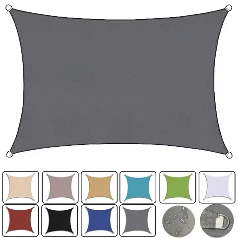 방수 직사각형 그늘 항해 폴리에스테르 회색 베이지색 야외 천막 커버 캐노피 캠핑 발코니