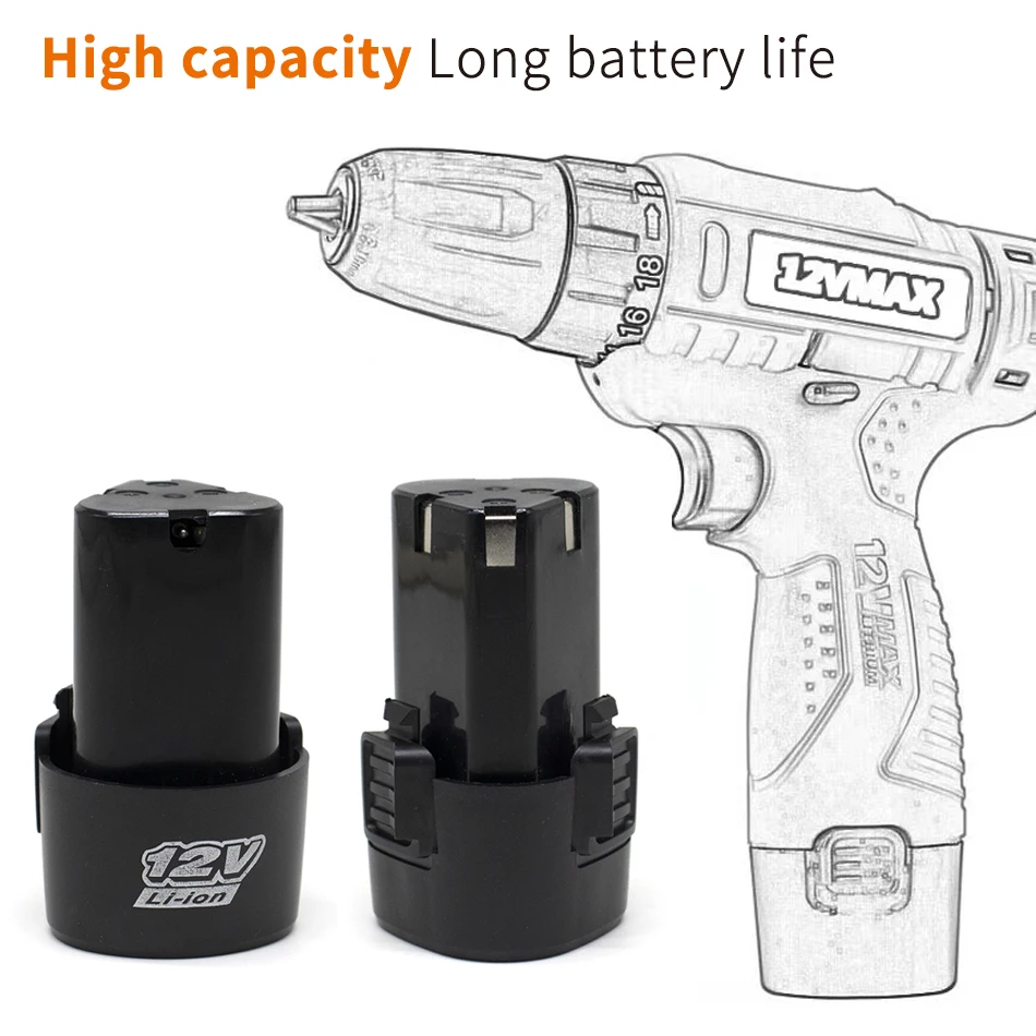 12V 2000mah lithium battery for electric tools is suitable for screwdrivers, drills, and other paired electric tools