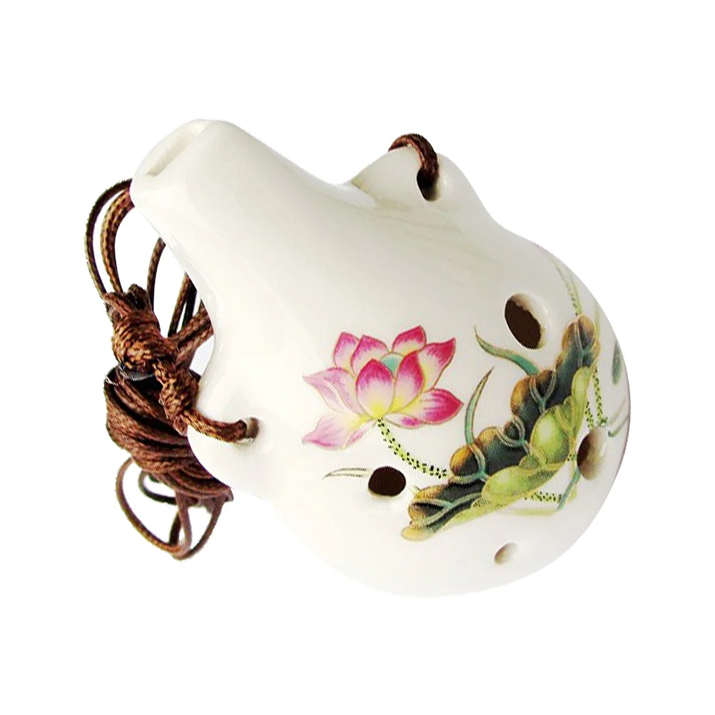 

Beginner Ocarina Flower Style Durable Ceramic Practice 6-Hole Musical Wind Instrument for Children Beginner Ocarina