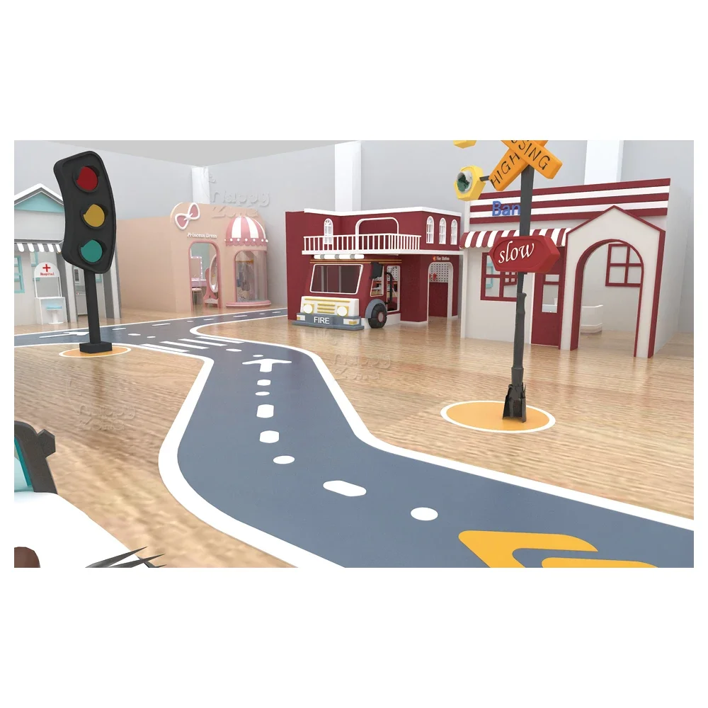 Commercial Role Playing Amusement Pretend City soft play อุปกรณ์ Pretend Play Furniture Set ซูเปอร์มาร์เก็ตสําหรับพื้นที่เล่นในร่ม