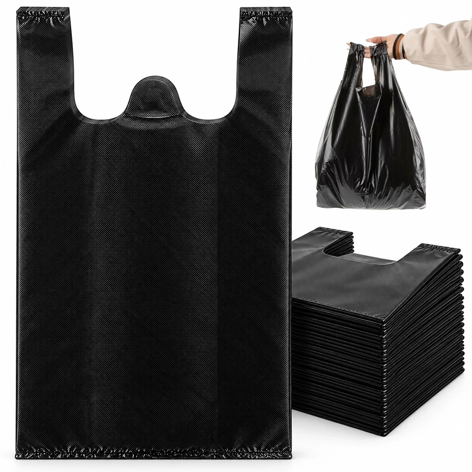 Aliexpress 50/100PCS Black Trash Bags Disposable Garbage Bags with Handles for Kitchen Bathroom Household Waste Bin Liners Cleaning - Aliexpress Deal