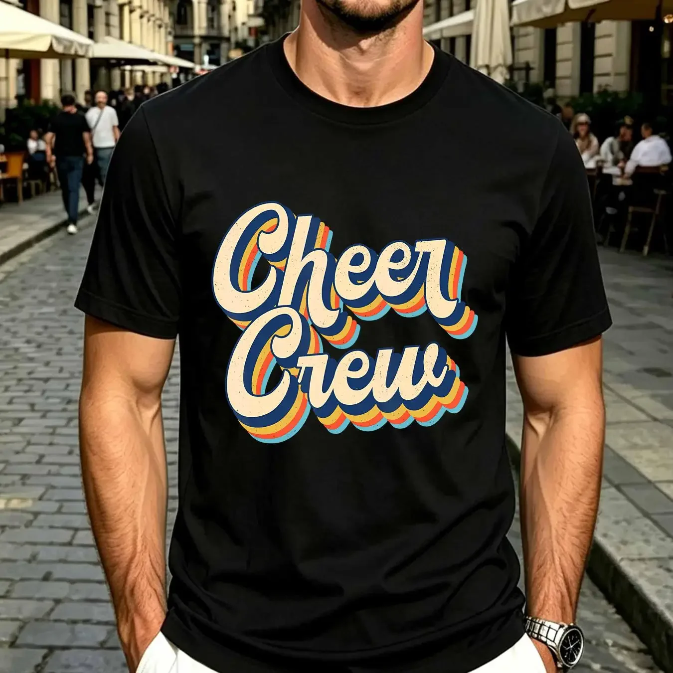 washed T Shirt Vintage CHEER CREW Cheerleading Team Cheerleader G Large Capacity Backpack Print Backpacks vintage Washed