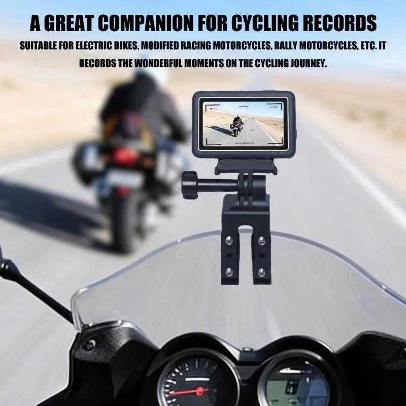 R53C Motorrad-Windschutzscheibenhalterung für Action-Kamera, 360 verstellbarer Aluminium-Clip – Detail 7