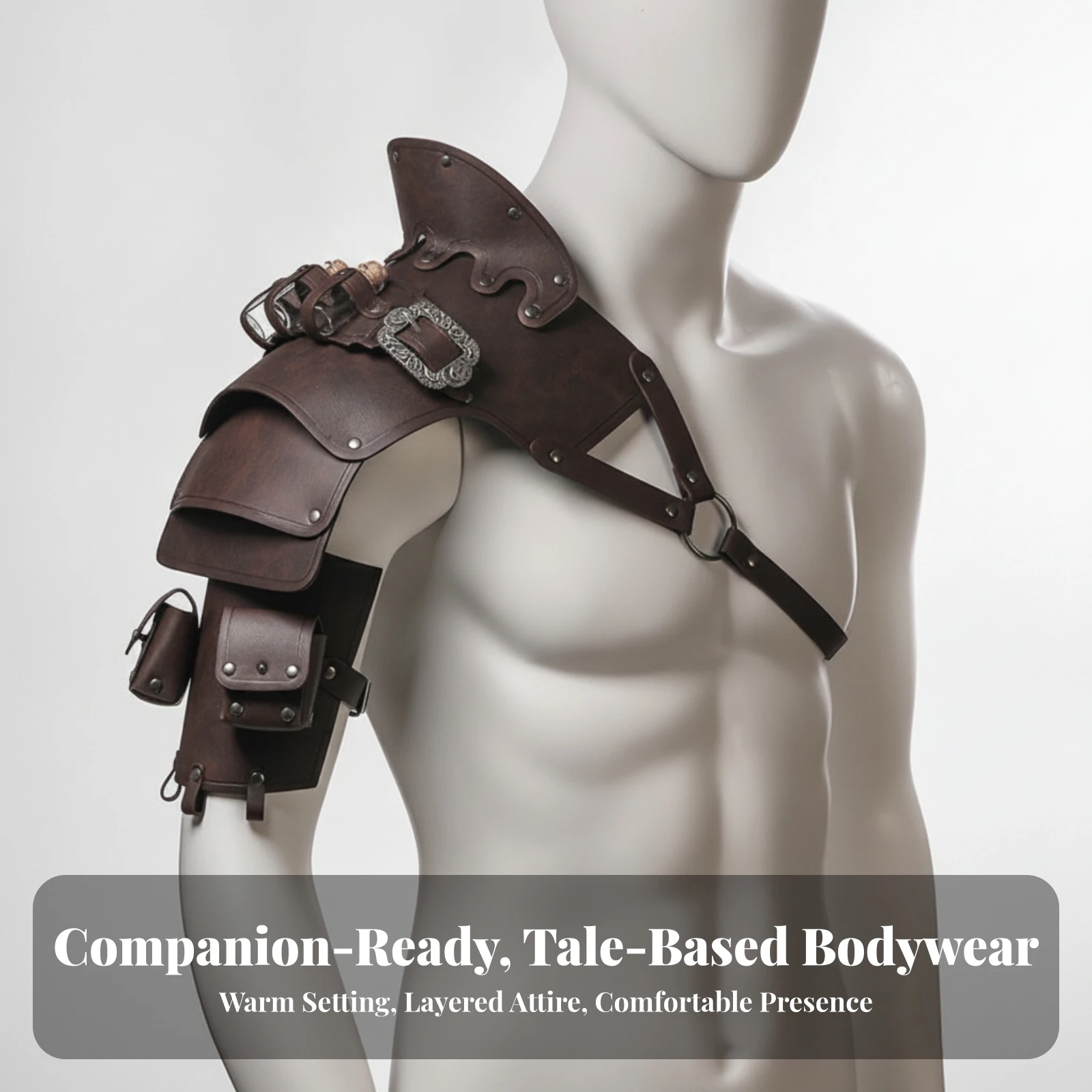 Pauldron Knight Shoulder Protection with Straps Cosplay Shoulder Guard Viking Gothic for Cosplayers, Medieval Faires
