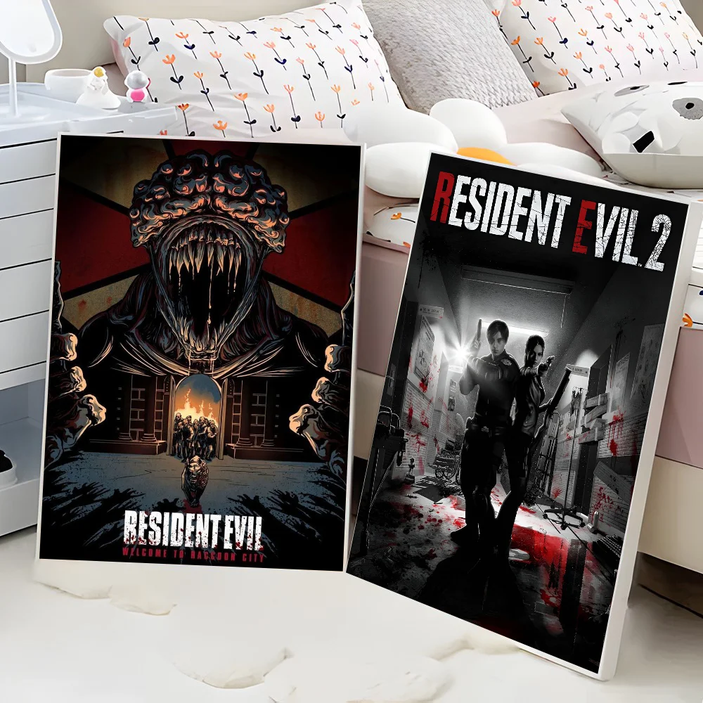 Horror Game R-Resident E-Evil Self-adhesive Art Poster Whitepaper Prints Posters Artwork Aesthetic Art Wall Painting